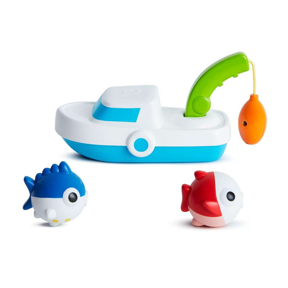 Munchkin Deep Sea Fishin Toddler Bath Toy and Game with Magnetic Fish  Boat  and Rod