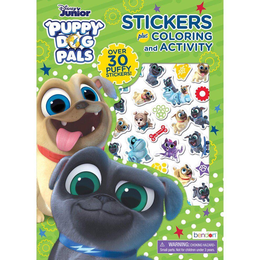 Disney Puppy Dog Pals Bingo and Rolly 32Page Coloring and Activity Book with Puffy Stickers 47532  Bendon