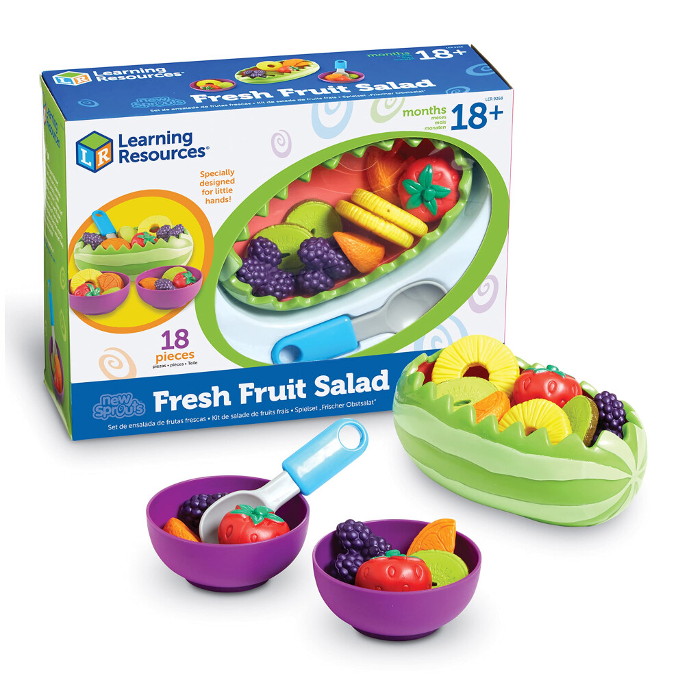 Learning Resources New Sprouts Fresh Fruit Salad Set  18 Pieces  Ages 18 Months Pretend Play Food for Toddlers  Preschool Lear