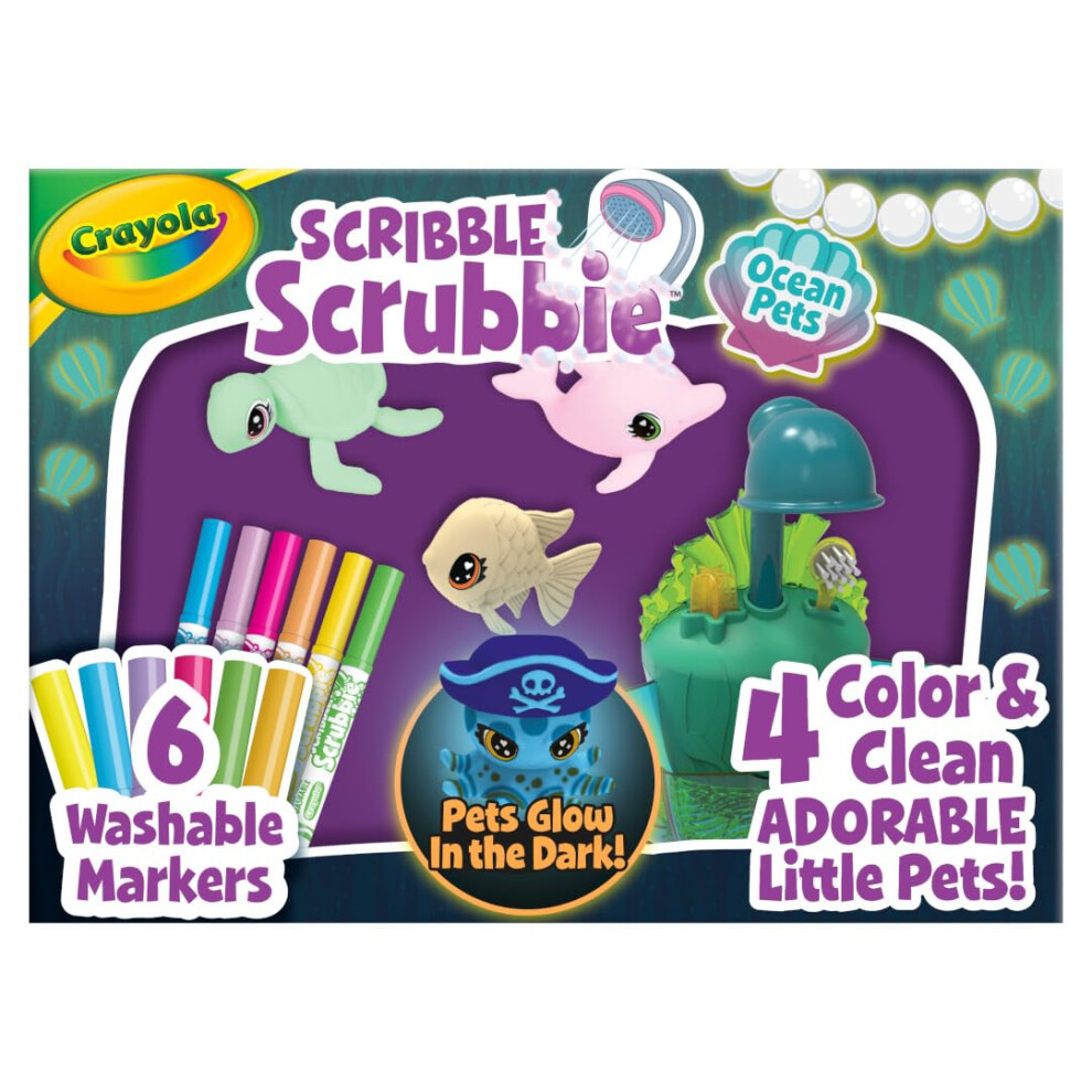 Crayola Scribble Scrubbie Glow Lagoon Pets  Sea Animal Toys  Gifts for for Boys  Girls  3