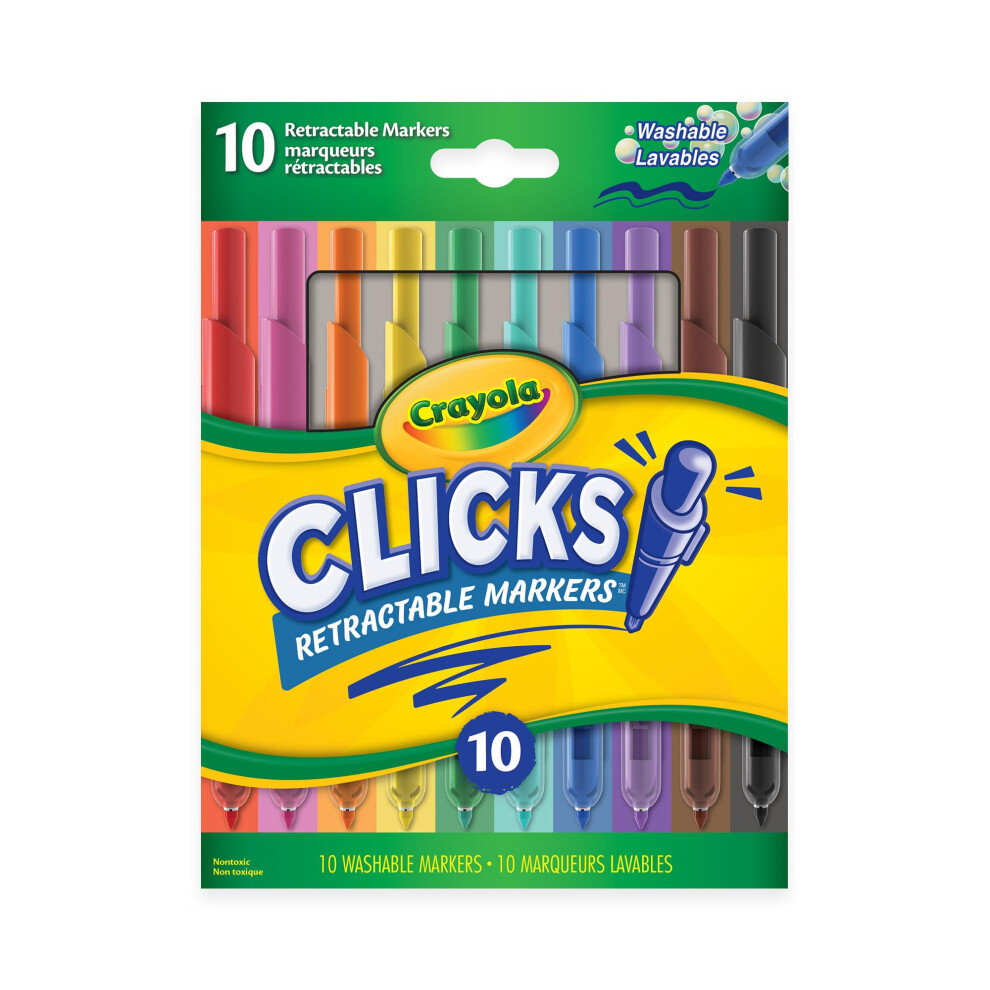 Crayola 10CT SUPERCLICKS Retractable  Holiday Toys  Gift for Boys and Girls  Kids  Stocking  Arts and Crafts  Gifting