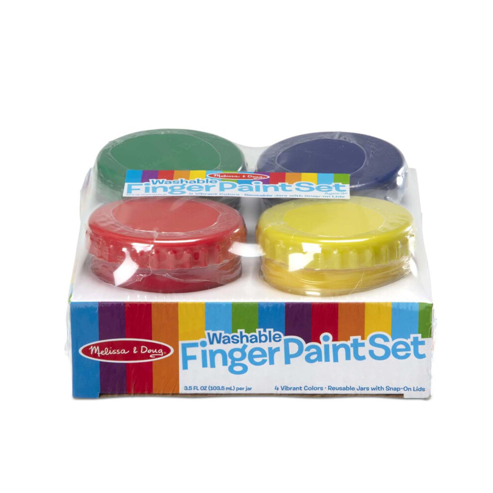 Melissa  Doug Finger Paint Set 4 pcs  Red  Yellow  Blue  Green