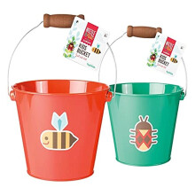 Toysmith Käfer & Biene Kinder-Eimer, Garten-Eimer für Kinder, Bunter Strand-Eimer, Verschiedene Farben