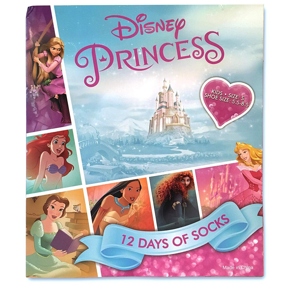 Disney Princess 12 Days of Socks Advent Calendar Kids SML Medium