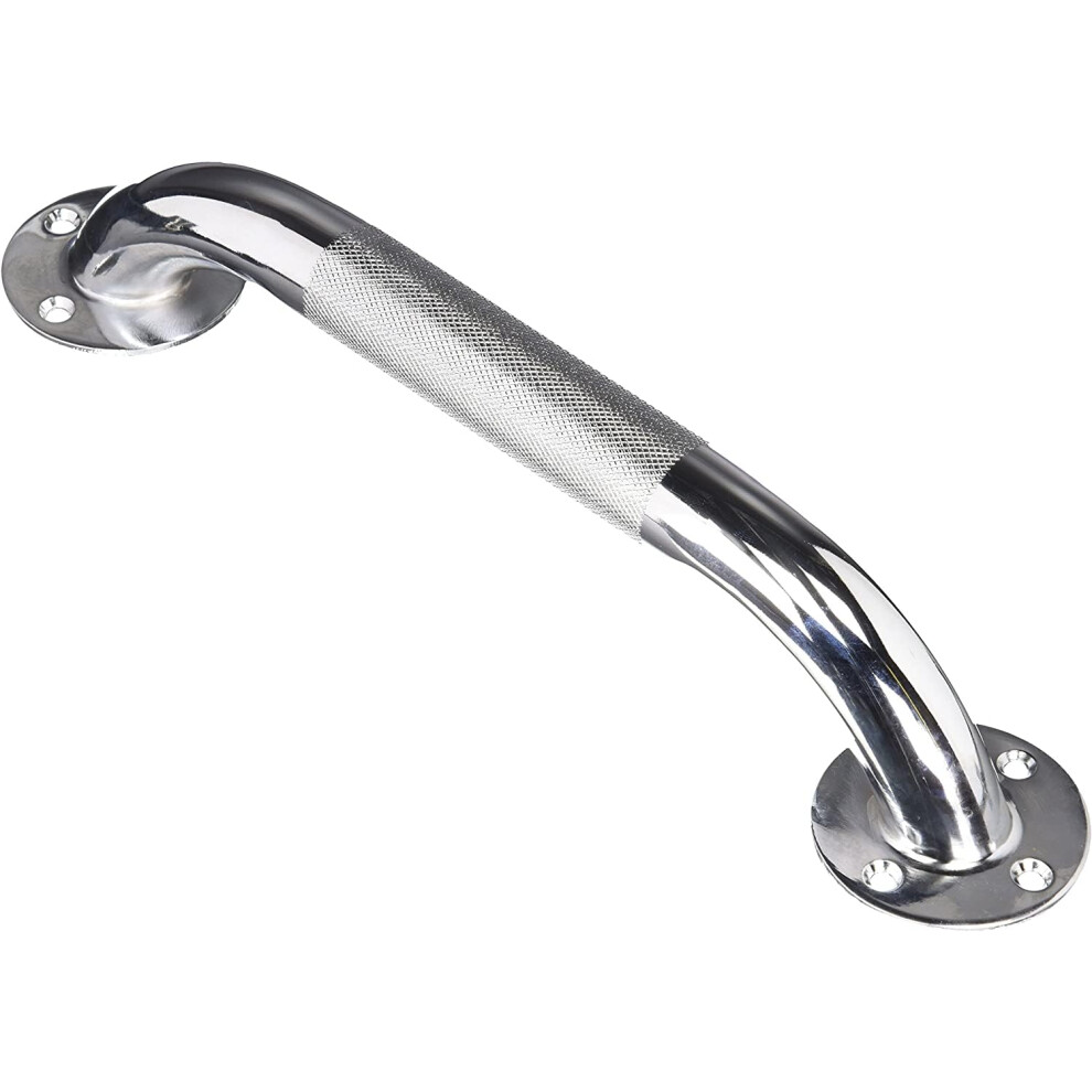 Carex Textured Grab Bars for Bathtubs and Showers  Grab Bars for Bathroom Safety  12 inch Durable Stainless Steel Shower Handl