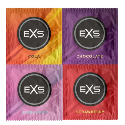 Preservativos EXS com sabores mistos - Caixa com 12 1