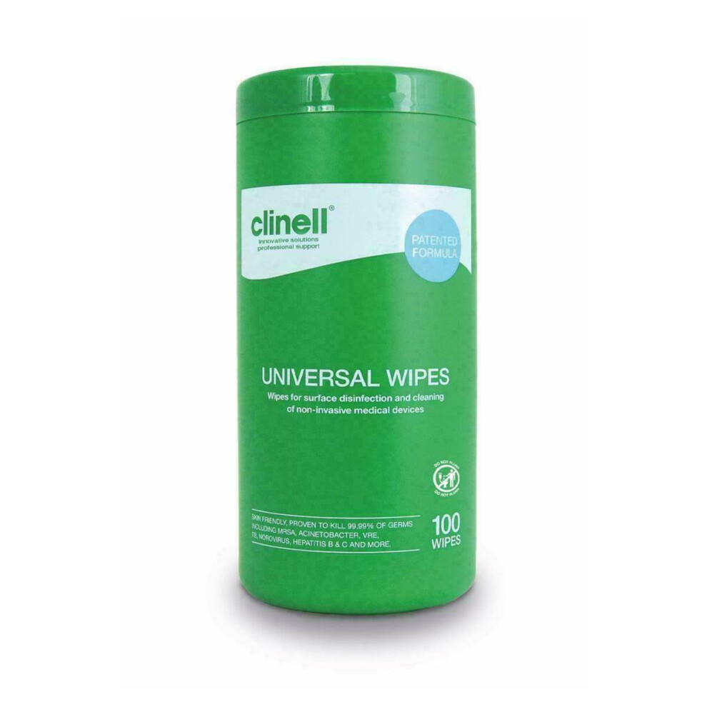 (Tub 100 Wipes) Clinell Universal Sanitising Wipe Tub 100 Wipes