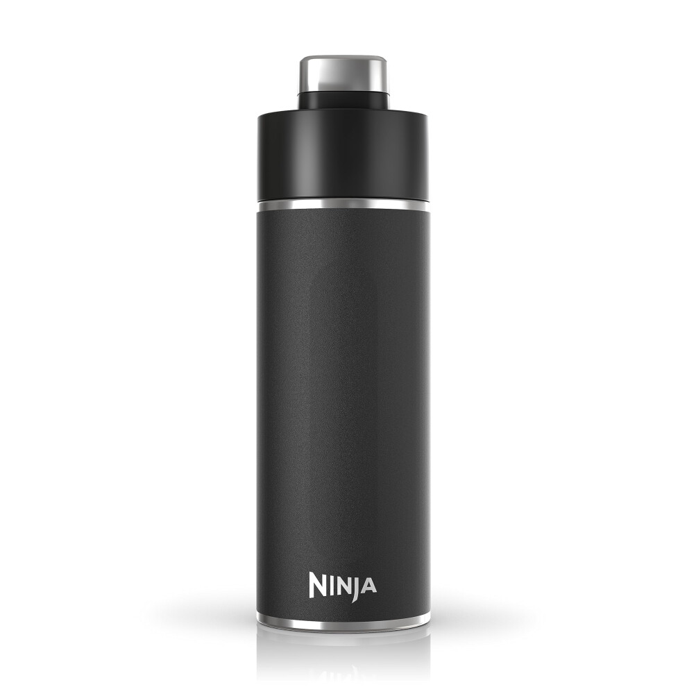 Ninja DW2401BK Thirsti 24oz Travel Water Bottle  For Carbonated Sparkling Drinks  Colder and Fizzier Longer  Leak Proof  24 Hrs