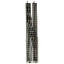 Bachmann Trains EZ COMMAND DCC EQUIPPED 6 SINGLE CROSSOVER TURNOUT LEFT NICKEL SILVER EZ TRACK With Grey Roadbed HO S