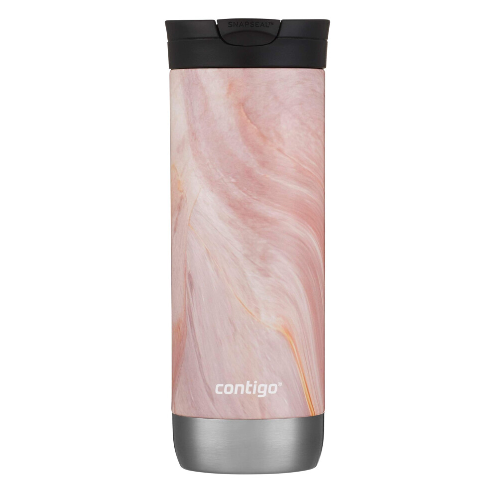 Contigo Huron Stainless Steel Travel Mug with SNAPSEAL Lid  20oz  Pink Marble