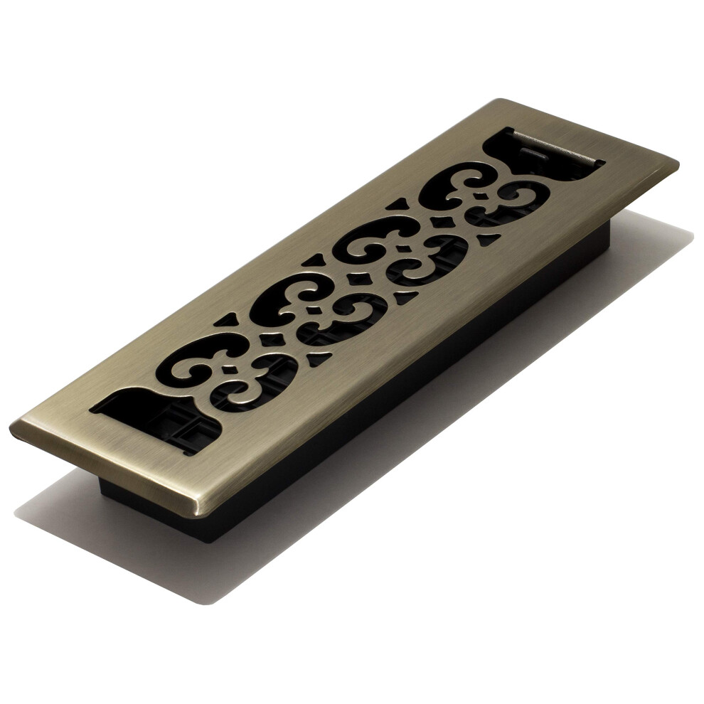 Decor Grates Sph210a Scroll Design Floor Register 2X10 Antique Brass Finish 771308005157