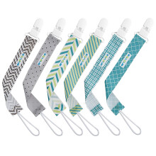 Pacifier Clip by Enovoe 6 Pack of Pacifier Clips Stylish Teething Ring Pacifier Holder Clip for Baby Boys and Girls Multic