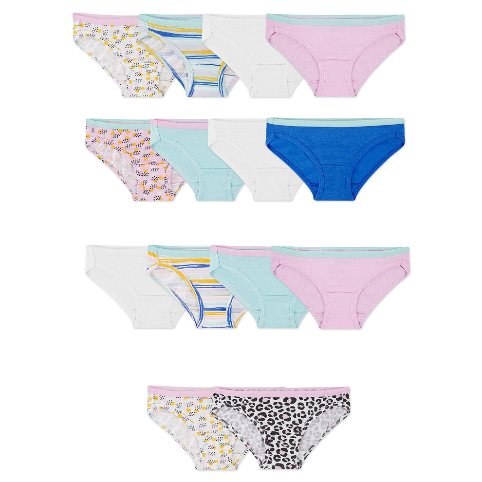 Fruit of the Loom Girls Big Cotton Bikini Underwear  14 Pack  Fashion Assorted  8