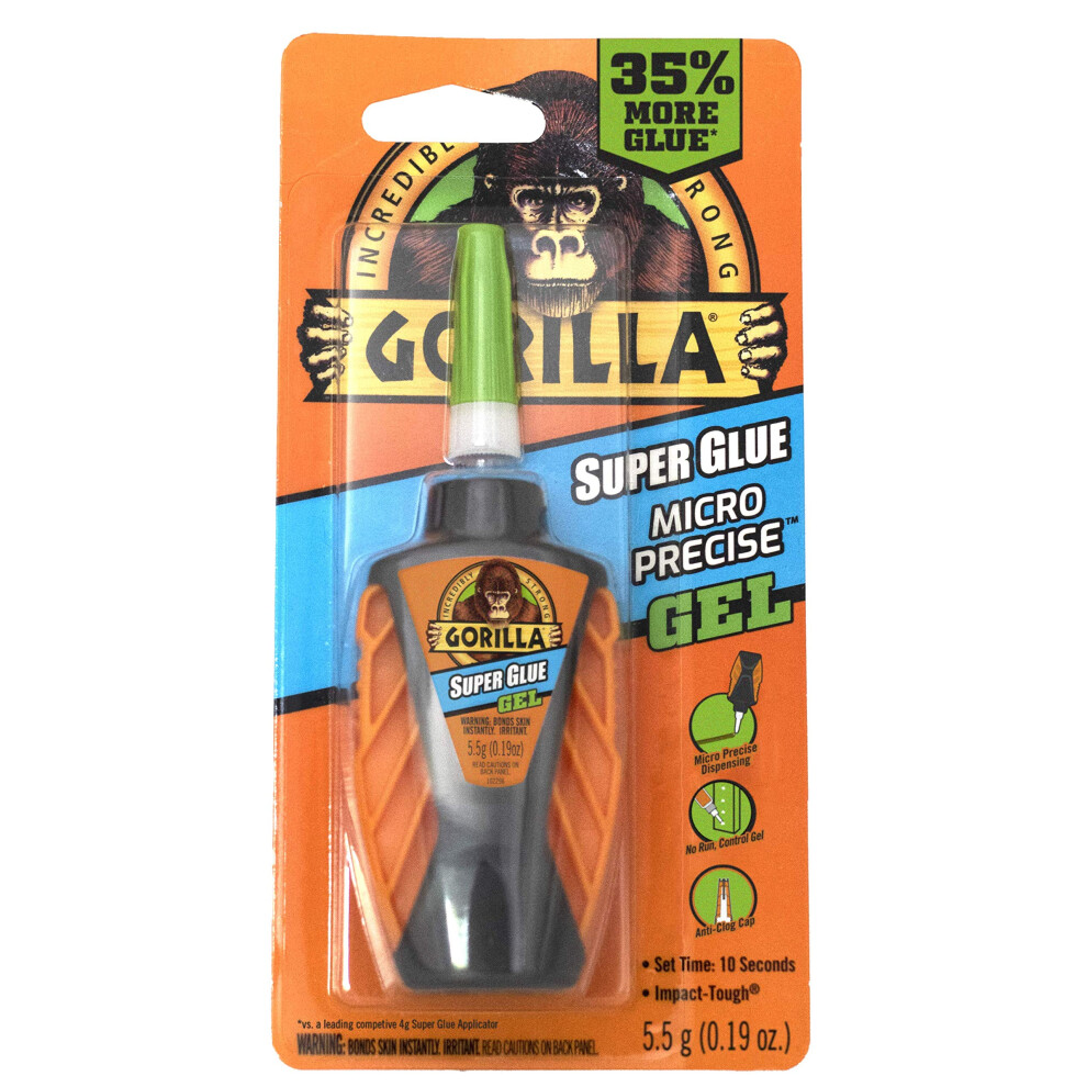 Gorilla Micro Precise Super Glue Gel  55 Gram  Clear  Pack of 1