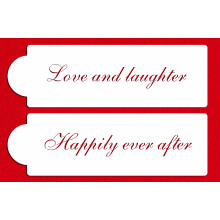 Designer Stencils Love and Laughter Cake Stencils Beigesemitransparent 4 X 1225 2 X 2