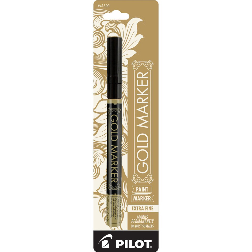 Pilot Gold Metallic Permanent Paint Marker  Extra Fine Point  Single Pen 41500