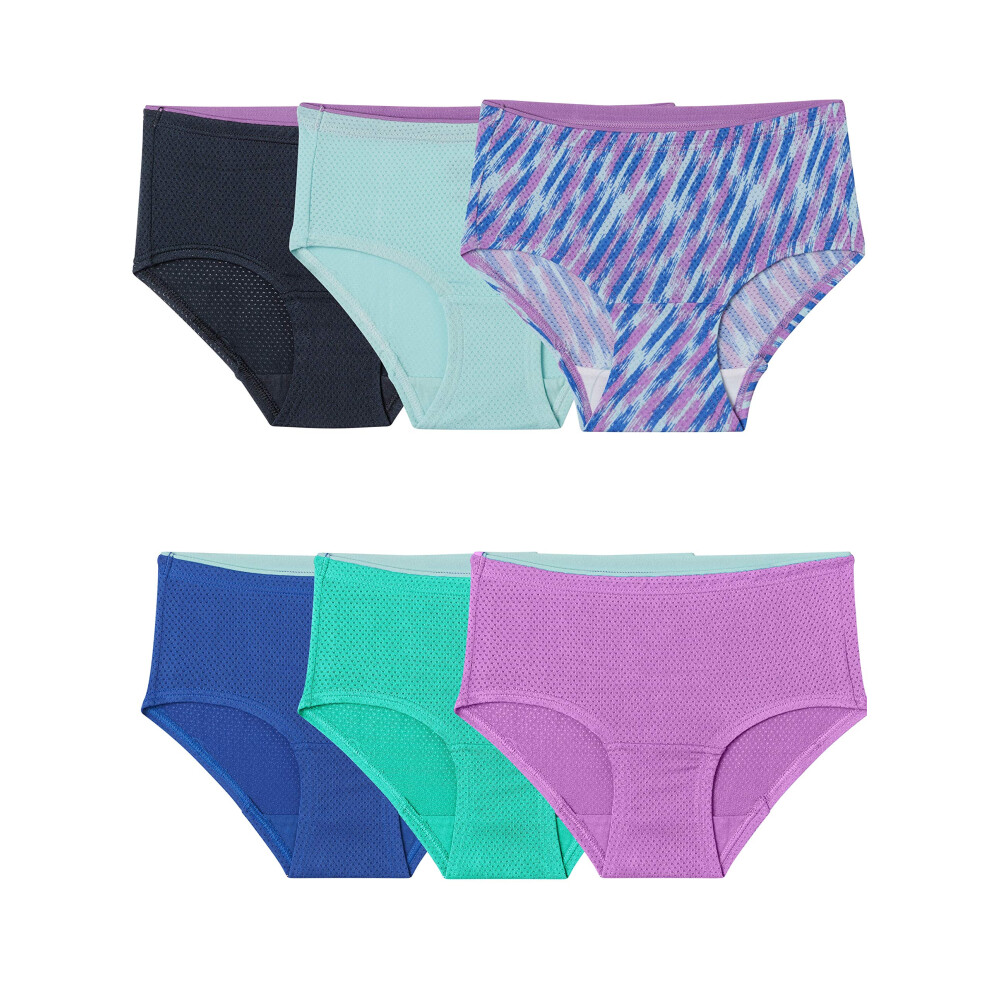 Fruit of the Loom Girls Breathable Underwear Pack of 6 Underwear  Briefassorted  8