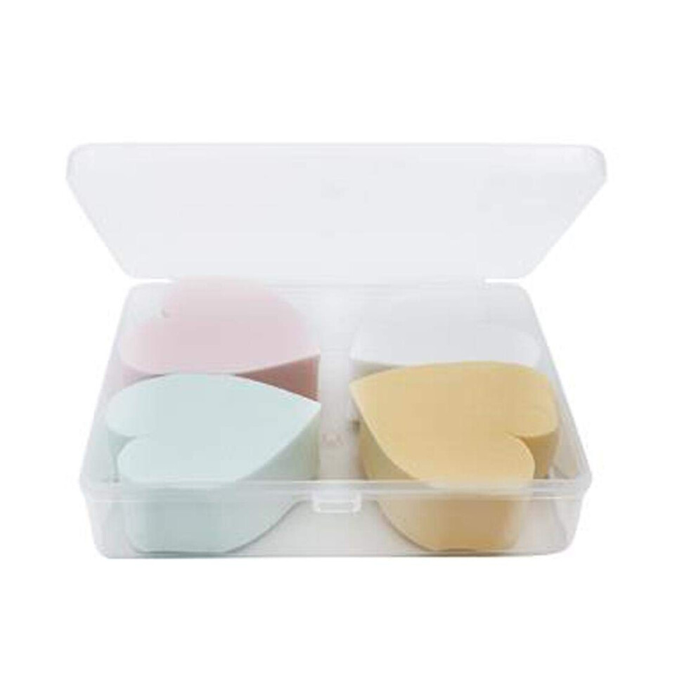 Sybl 4Pcs Heartshaped Beauty Makeup Sponge Facial Foundation Liquid Powder Dry And Wet Use Blender Puff Cosmetics Blush Applicators