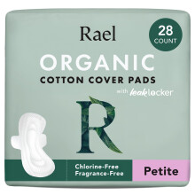 Rael Pads for Women Organic Cotton Cover Period Pads with Wings Feminine Care Sanitary Napkins Light Absorbency Unscented