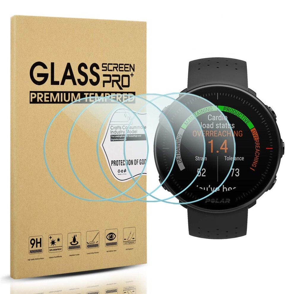 Diruite 4Pack For Polar Vantage Mpolar Vantage V Screen Protector Tempered Glass 25D 9H Hardness Antiscratch Nobubble 631105693523
