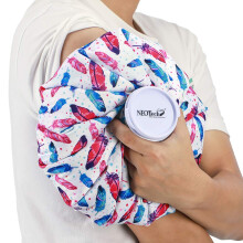 NeoTech Care Ice Bag, Screw Top Fillable, Reusable (Feathers Design, 11 inch)