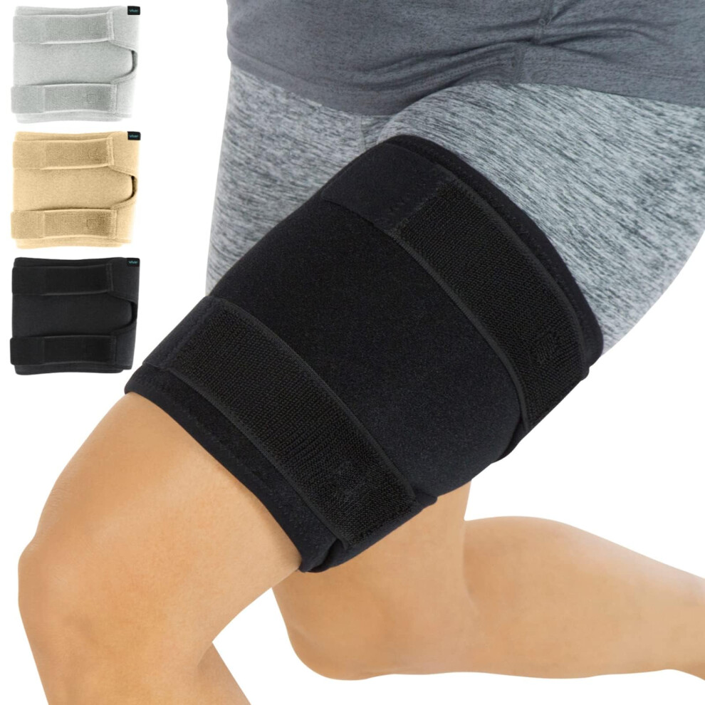 Vive Thigh Brace Hamstring Quad Wrap Adjustable Compression Sleeve Support For Pulled Groin Muscle Sprains Quadricep Tend