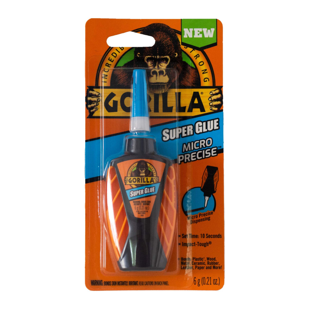 Gorilla Micro Precise Super Glue  6 Gram  Clear  Pack of 1