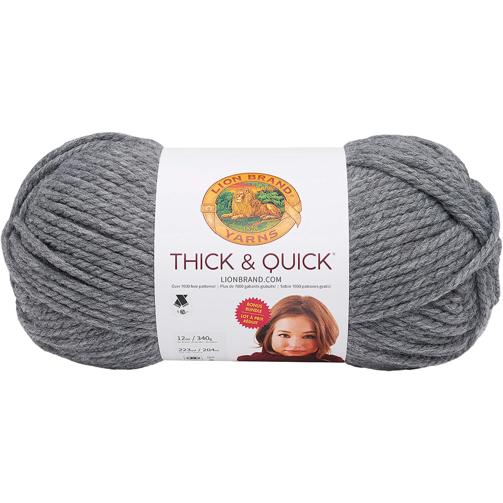 Lion Brand Yarn Thick  Quick Bonus Bundle Yarn  Oxford Grey