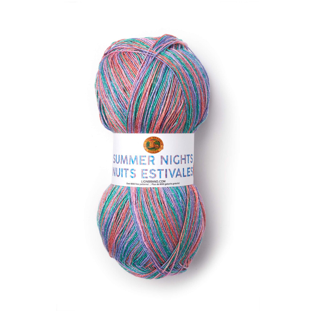 Lion Brand Yarn Summer Nights Bonus Bundle Yarn  Tropical Punch 1 skeinball