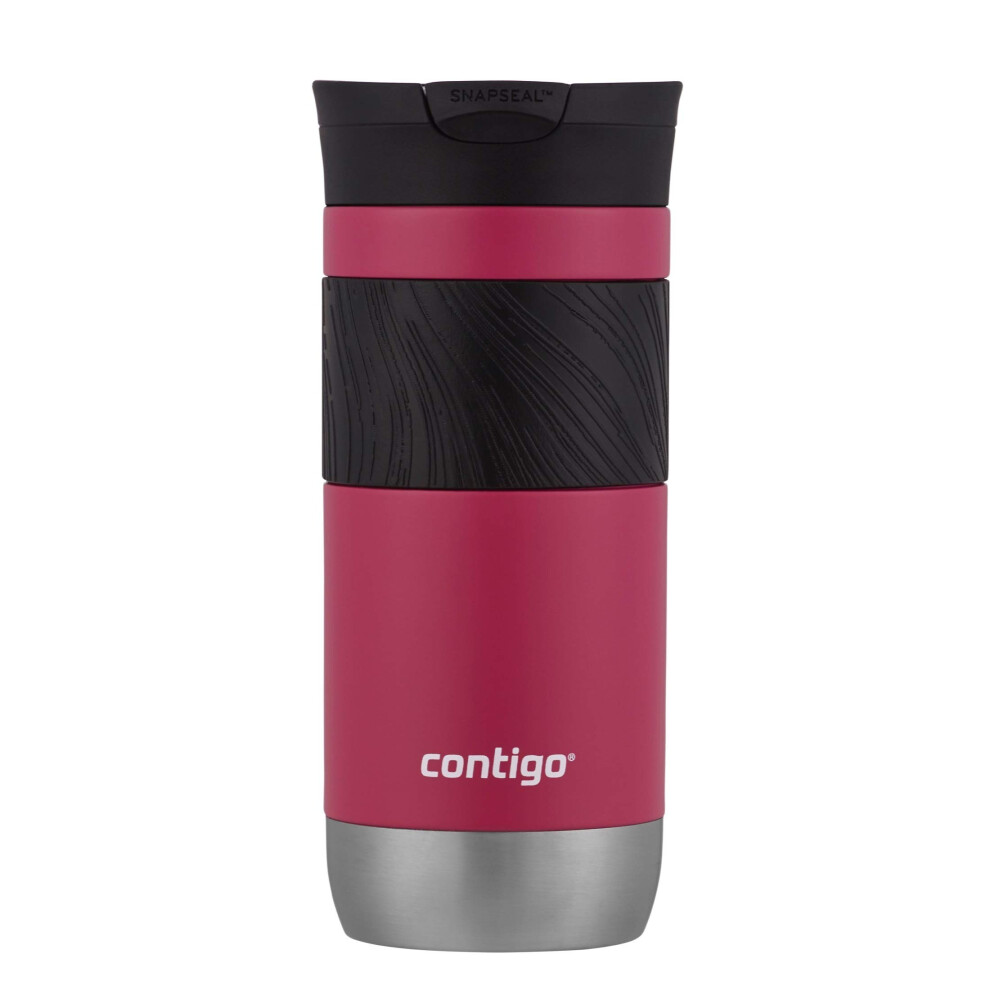 Contigo Byron 20 Stainless Steel Travel Mug with SNAPSEAL Lid and Grip  16oz  Dragonfruit