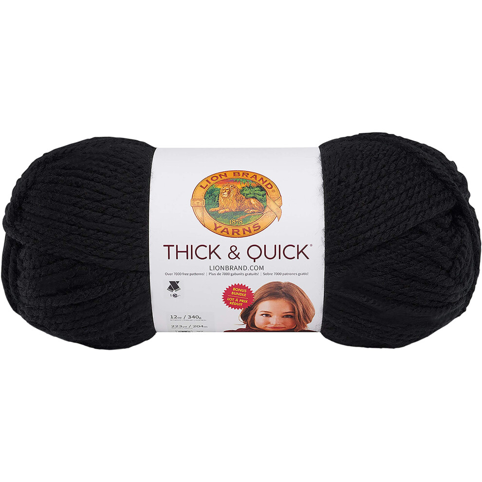 Lion Brand Yarn Thick  Quick Bonus Bundle Yarn  Black