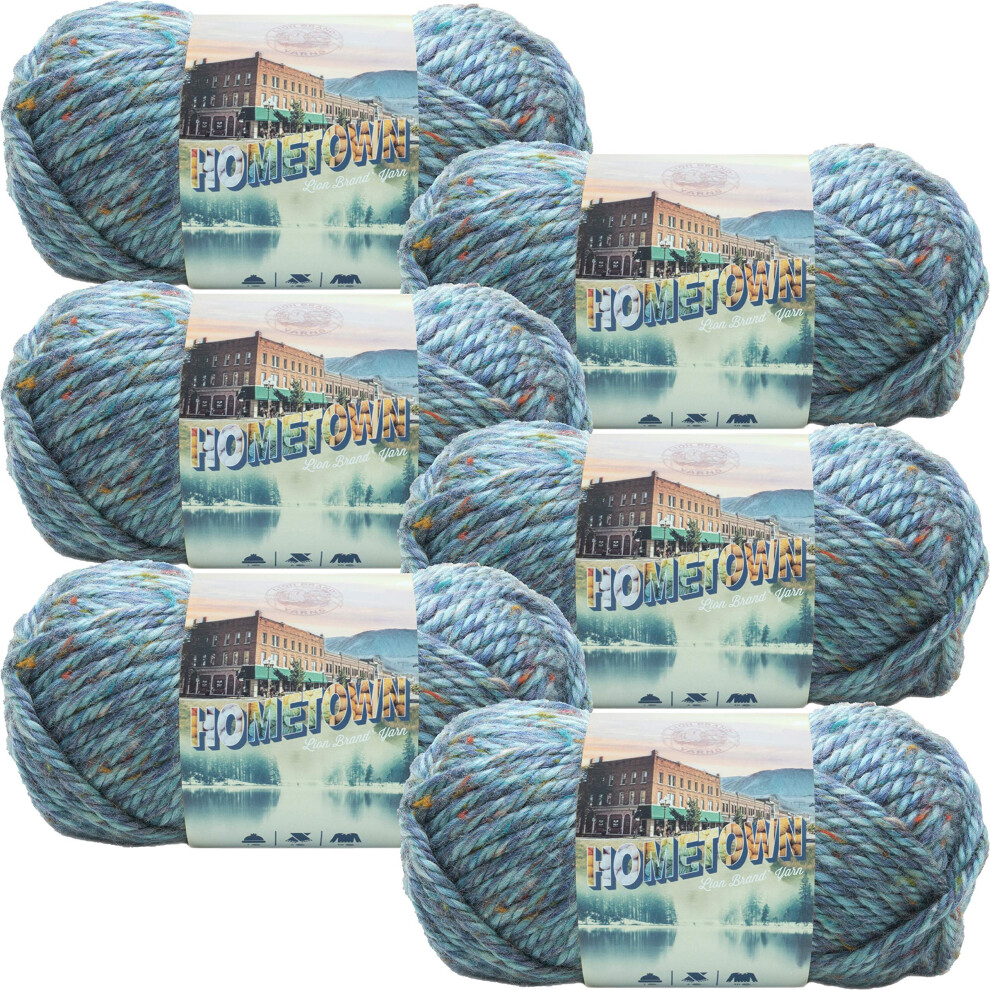 Lion Brand Hometown USA Yarn 6PkKey Largo Tweed  6 Pack