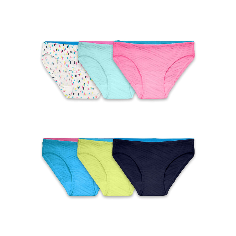 Fruit of the Loom Girls Breathable Underwear Pack of 6 Underwear  bikiniassorted  Size 12