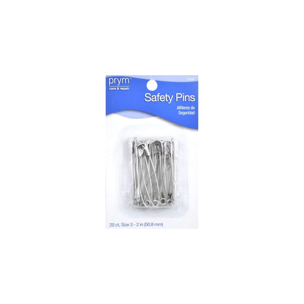 Prym Large 20 PC Safety Pins  L  Zinc Count