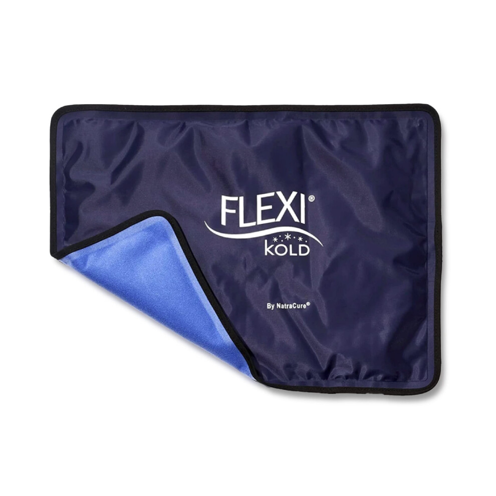 Natracure Flexikold Reusable Gel Large Ice Pack With Straps Cold Compress Gel Cold Pack For Injuries Flexible Medical Ice Wrap For Bac
