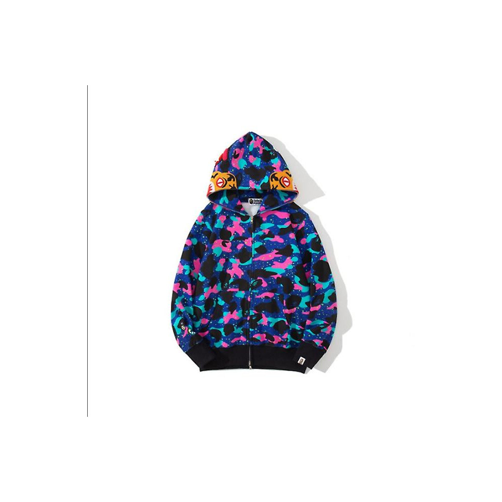 (XXS, 4) BAPE Shark Head Ape Head Zipper Top Color Complete Sweater 3D Sweater Zipper Hoodie3