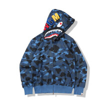 (S, 1) BAPE Shark Head Ape Head Zipper Top Color Complete Sweater 3D Sweater Zipper Hoodie3