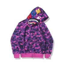 (L, 2) BAPE Shark Head Ape Head Zipper Top Color Complete Sweater 3D Sweater Zipper Hoodie3