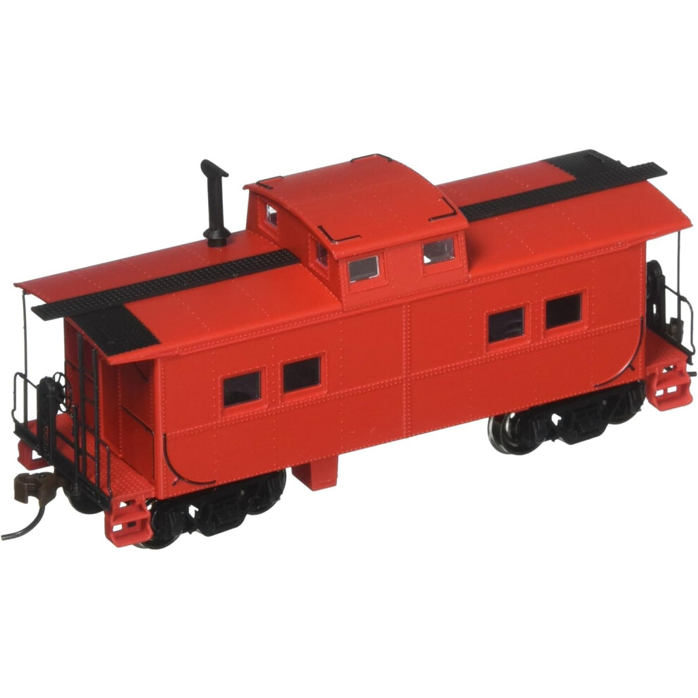 Bachmann Trains Painted  Unlettered  Caboose Red Northeast Steel Caboose HO Scale  Silver