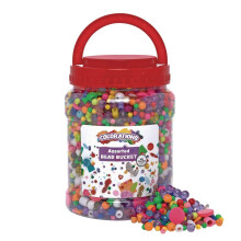 Colorations  BDBKT Value Assorted Bead Bucket for Kids  3500 Beads  Bulk  Jewelry  Storage  Accent Beads  Arts  Crafts  Slime