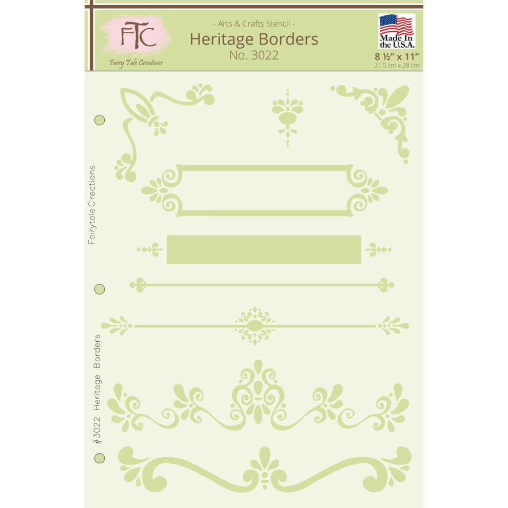 Fairytale Creations Heritage Borders Stencil  812 L x 11 H