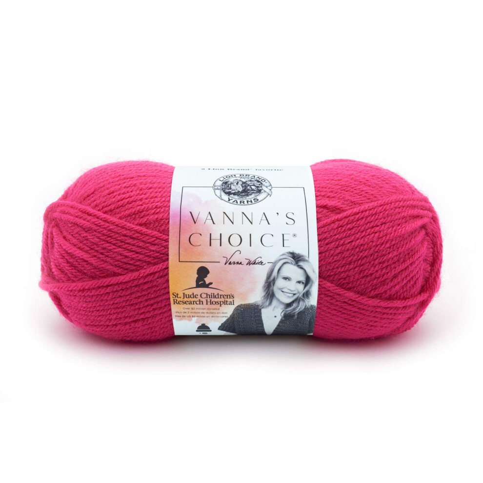 Lion Brand Yarn 860139 Vannas Choice Yarn  Rose Shocking