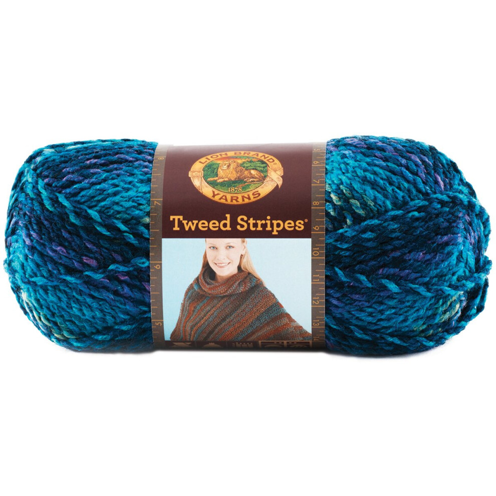 Lion Brand Yarn 753205S Tweed Stripes Yarn  Caribbean