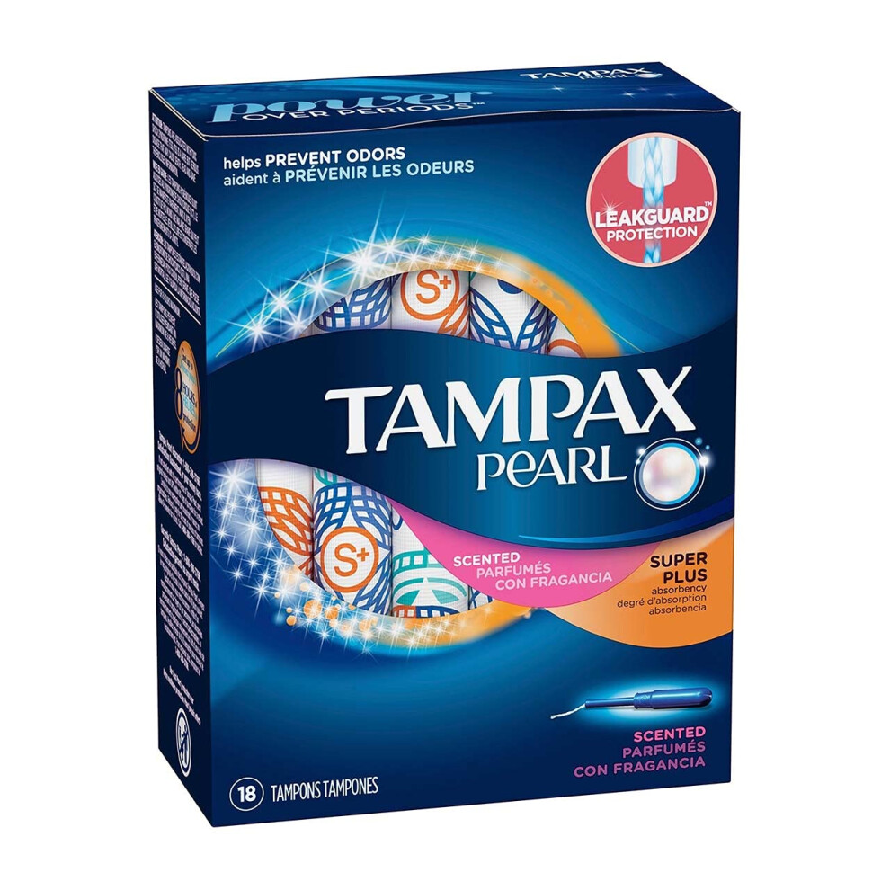 Tampax Pearl Tampons With Plastic Applicators  Super Plus Absorbency 18 ea Pack of 2