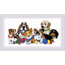 RIOLIS - Dog Show 1923, Kreuzstich Kits 15"x7, Zähl-Kreuzstich für Anfänger & Fortgeschrittene