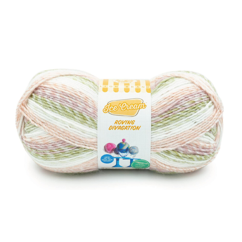 Lion Brand Yarn Ice Cream Roving Stripes Yarn  Sugar Baby