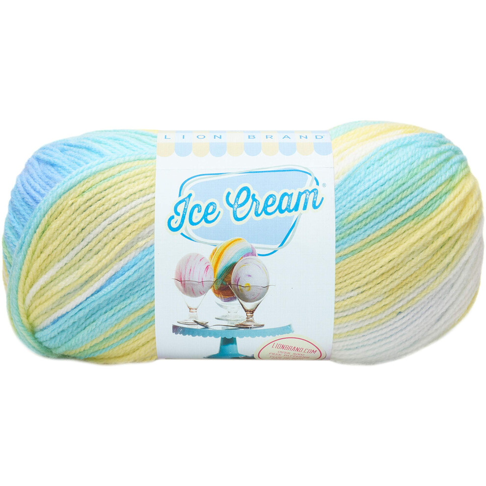 Lion Brand Yarn 923202 Ice Cream Yarn  Lemon Swirl