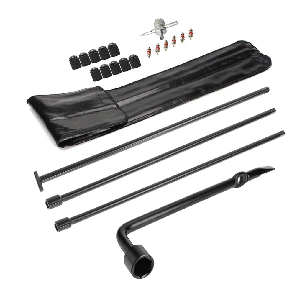 DrRoc Spare Tire Tool Kit with Spare Tire Jack Handle and Wheel Lug Wrench Compatible with Nissan Frontier Titan Pathfinder 200