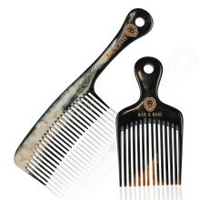 Premium Handmade 100 Oxhorn Antistatic Detangling Styling and Hair Pick Combs Combo Pack for Women Men