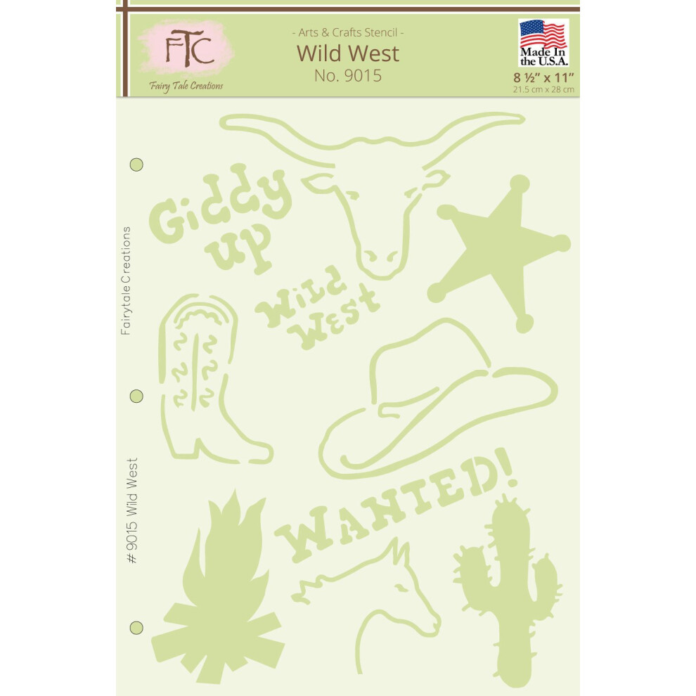 Fairytale Creations Wild West Stencil  85L x 11H